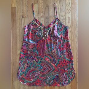 VTG 1990s Expressions By California Dynasty Red Floral Paisley Pajama Slip Gown